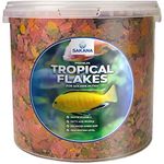 SAKANA Tropical Flakes | Premium Quality Aquatic Fish Food Mixture | Healthy and Nutritious all-round Feed for Pond-Dwelling Life | High Protein, Great Source of Vitamins & Easily Digestible (10L)