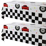 GGDE 2 Pcs Racing Car Plastic Table Cover Boys Birthday Car Theme Party Decorations Supplies