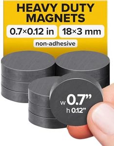 Ultra-Strong Ceramic Round Magnets (0.7x0.12/18x3mm, 10 pcs) - Heavy Duty Magnets, Non-Corrosive, High Thermal Resistance, Versatile for Home, Office, Workshop, Whiteboard, Fridge and Hobby Use