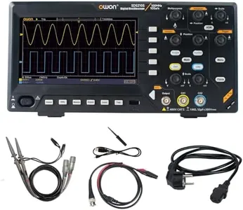 OWON Digital Oscilloscope with Dual-Channel Channels and Screen 7 inch, TFT-LCD Display, Portable Oscilloscope with 1GS/s Sampling Rate, Bandwidth 100MHz,8K Waveform Length,SDS210S
