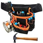 TeTupGa Tool Belt Pouch, Multi Pockets Small Tool Bag with Adjustable Belt Oxford Cloth Heavy Duty Professional Waist Work Pouches for Electricians Technician Builders