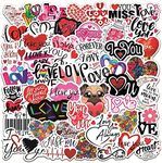 50 Pcs Love Stickers | I Love You Waterproof Vinyl Stickers for Bike Water Bottles Laptop Bicycle Refrigerator Cup Luggage Computer Mobile Phone Skateboard Decals