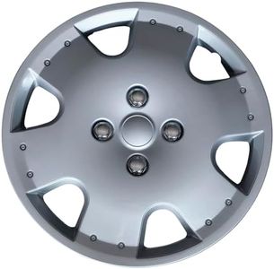 AUTOZOCO Tapacubos universales, Juego de 4 Tapacubos 15 Pulgadas, Tapacubos Coche, Tapacubos Furgoneta, ABS Resistente a Fuertes Impactos, con Anillo sujeción Ajustable, Diseño Mallorca, 15 Pulgadas