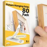 LuBanSir Picture Hanging Strips, 40 Pair (80 Pieces) Damage-Free Picture Hanging Kit, Hook and Loop All in One, Small Wall Hanging Strips for Home Office School
