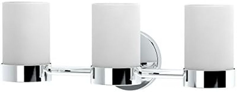 Gatco 1636 Glam Triple Sconce Chrome | Wall Mounted 19.50" W 3- Light Bathroom Vanity Lighting Fixture with Frosted Glass Shades