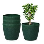 Eha Set of 4 Earth-Friendly Deco 9" Self-Watering pots and Planters | Bamboo Based | UV Protected | for Indoor, Home Decor, Outdoor, Balcony & Garden | Green