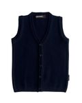 KIRONIKNIT Girls School Uniform Sleeveless Cardigan Sweater (Navy Blue, 28)