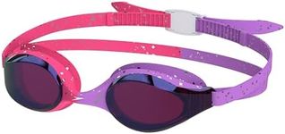 Speedo Train Like A Team Junior Swim Goggles Mirrored Hyper Flyer - Flare Pink-Sweet Purple/Vermillion/Iris Mirror, One Size
