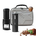 STARESSO Camping Coffee Maker Manual Coffee Grinder Set,Travel Espresso Maker Coffee Grinder Kit,Portable Espresso Machine w Capsule,French Press Espresso Maker for Coffee Lover Gift (camping set)