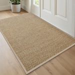DEXI Door Mat 90 x 140 cm, Non-slip Dirt Trapper Doormat Inside with Rubber Backing, Low Profile Indoor Floor Mats for Hallway Entrance, Doorways, Porch, Beige
