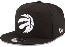 New Era NBA 9FIFTY Black White Adjustable Snapback Hat Cap One Size Fits All, Toronto Raptors, One Size