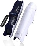 moonwalkr Cricket Leg Guard 2.0 Cricket Guard for Unisex of Batter's Height (5'4"- 5'8") Cricket Pads Batters Leg Guard & Perfect for Running Between Wickets (White, Medium)