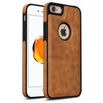 Pikkme Back Cover | Flexible Pu Leather | Full Camera Protection | Raised Edges | Super Soft-Touch | Bumper Case for iPhone 7/8 (Brown)