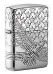 Zippo Patriotic Design Pocket Lighter, High Polish Chrome, One Size (49027)