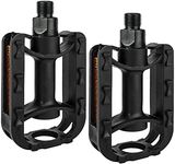 Komodo Kids Bicycle Pedals 1/2" Inch Children Bike Flat Pedal Set (Black)