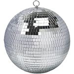 KAREZONINE 12" Disco Ball Mirror Ball Disco Party Decoration Stage Light Dj Light Effect Home Business Christmas Display Decoration Silver