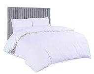 Sapphire Collection Luxury 100% Egyptian Cotton Duvet Quilt Cover & Pillowcase Bedding Set (White, King)