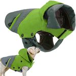 PETLOFT Dog Winter Jacket, Reflective Waterproof Dog Winter Coat Windproof Warm Outdoor Fleece Winter Dog Jacket Dog Raincoat with Detachable Fleece Lining (L, Green)