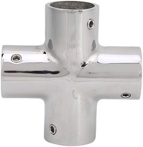Tissting Accesorio de tubería de Cruce Accesorios de tubería de Acero Inoxidable Divisor de 4 vías Conector de Tubo de Soldadura a Tope Accesorio de Divisor de tubería de Barco(25mm)