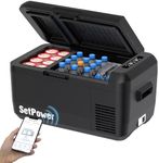 Setpower RF30 Electric Cooler 12V Car Refrigerator With APP Control,32QT(30L) Dual Zone 12 Volt Fridge Freezer, Portable Refrigerator Plug in Cooler for Car,Camping,Vehicles,RV,SUV,Truck,Travel