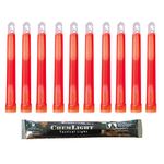 Cyalume ChemLight Military Grade Chemical Light Sticks, Red 6" Long, 12 Hour Duration (Pack of 10)