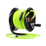 Flexzilla Manual Open Face Air Hose Reel, 3/8 in. x 50 ft, Heavy Duty, Lightweight, Hybrid, ZillaGreen - L8650FZ