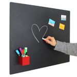 KalaMitica - Large Magnetic Blackboard for Wall - Writable and Erasable Chalkboard, Black Charcoal Magnetic Board - 74x57cm