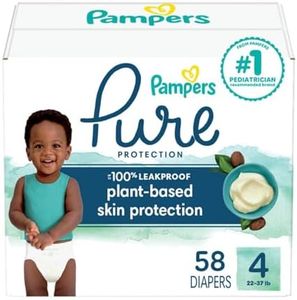 Pampers Diapers Size 4, 58 Count - Pure Disposable Baby Diapers, Hypoallergenic and Unscented Protection, Super Pack