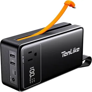 Portable Power Station 99.9Wh Power Bank for Camping Essentials Small Electric Generator Large Lithium Battery with 110V 120W AC Plug in Output 60W Type-C Laptop Home Backup Outdoor Emergency, Black