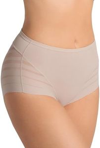 Leonisa Women's No Show Invisible Comfy Tummy Control Classic Panty, Nude, Large