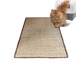 Mats Avenue Cat Litter Box and Tray Mat Natural Sisal Hand Made Beige Color with Wool Yarn End Finishing (45x75 CM)