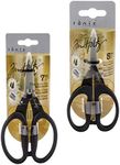 Tim Holtz Scissors & Snips - Kushgrip Non-Stick Serrated Scissors Set - Mini Snips 5" & Micro Scissors 7" - Bundle of 2 Items