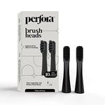 Perfora Replacement Brush Heads For Perfora Electric Truthbrush Model - 001 | Toothbrush For Effective Brushing & Plaque Removal For Healthier Smile With Soft Bristles | Charcoal Grey | Pack of 2