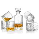 Triplorare Whiskey Decanter&glasses set, set of 6 glasses, Whiskey Decanter Set, Old Fashioned Whiskey glasses, Rum glasses, Bar whiskey glasses, Glasses for Scotch (Whiskey Decanter set)