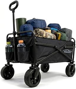 Nasscarts, Multi-Purpose Utility Cart - Off-Road Wagon, Multi-Terrain Trolley, Collapsible, Foldable Handcart - Great for Shopping, Gardening, Camping, Fishing - Loading Capacity of 68 kg - Black