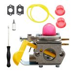 Carburetor with Carb Tool Kit 530071752 530071822 545081808 530071750 Replacement for Poulan Weed Eater Featherlite SST25 FL20 FL20C FL23 FL26 FX26S FX26SC MX550 MX557 P1500 P2500 P3500 Gas Trimmer