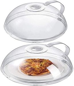 2 Pack Large Microwave Splatter Cover, Transparent Cover, Microwave Plate Cover Guard Lid with Handle and Adjustable Steam Vents Holes Keeps Microwave Oven Clean