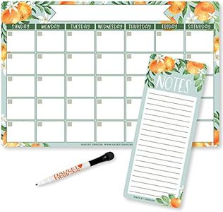 Magnetic Dry Erase Calendar for Fridge - Clementine Magnetic Fridge Calendar Dry Erase Magnetic Calendar for Refrigerator, White Board Calendar for Wall, Dry Erase Board Calendar, Magnetic Notepad