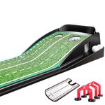 CHAMPKEY Professional Dual-Hole Golf Putting Green with Golf Putting Gates and Mirror - Enhance Your Putting Game on All Skill Levels with a Golf Putting Mat