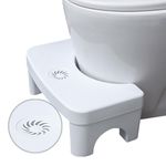 Poop Stool Adult Toilet Stool with fragrence Box,Bathroom Potty Stool for Convenient and Comfortable Aid,Compact ,Environmentally Friendly Materials(PP),7'' Height,White