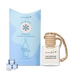 Aromahpure Premium Car Perfume Hanging Pod |10 ML |Aqua Fragrance Car Air Freshener |Natural Essential Fragrance Oils in Glass Bottle with Wooden Diffuser Lid |Last upto 30 Days, IFRA certified