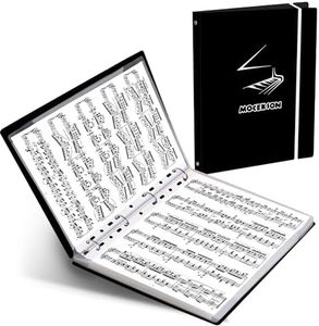Music Folder for Sheet Music, Piano Sheet Music Folder Organizer: 30 Plastic Sleeves Display 60 Pages Spiral Music Binder Organizer,8.5 x 11 Storage Folder with Detachable Name Tag & Music Page Holder