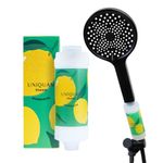 Uniquan Vitamin C Shower Filter with Aromatherapy, Soften Hard Water, Chlorine & Flouride Removal, Skin & Hair Care, Easy Installation,Universal Fit, Eco-Friendly, Made in Korea (Pop Lemon)