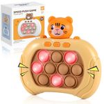 SUPER JOY Fast Push Game with Light, Handheld Bubble Game Sensory Fidget Toys for Kids Adults | Fast Push Bubble Game Handheld Puzzle Game Machine for Boys Girls 3 4 5 6 7 8