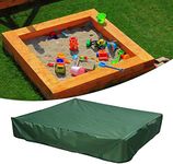 Sandbox Cover UCARE Square Waterproof Dustproof UV Protection Sandpit Pool Cover Protection with Drawstring for Sandpit, Toys and Furniture Outdoor Canopy Cover Foldable (120×120cm, Green)