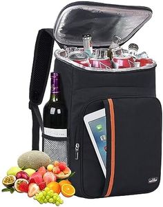 HEQUN Sac à Dos Isotherme à Glacière 23L,Sac de Pique-Nique Sac Isotherme Portable Cooler Backpack Bag, pour Hommes Femmes pour Déjeuner Plage Camping BBQ Travail Ecole Pique (Noir)