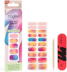 Mylee Gel Nail Wraps [Sunset Boulevard] – 10 Autocollants en gel pré-durci pour une manucure instantanée. Sans lampe, sans éclats, brillants jusqu’à 14 jours, Facile à appliquer
