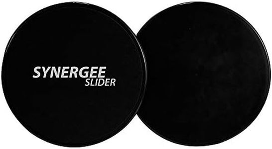 Synergee Jet Black Core Sliders. Dual Sided Use on Carpet or Hardwood Floors. Abdominal Exercise Equipment