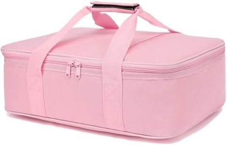 GYEUKHAM Insulated Casserole Carrier Bag - Large Portable Hot and Cold Food Storage Tote with Handles Thermal Bag for Parties, Potlucks, Picnics, Camping, Travel,Pink
