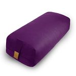 Yoga Bolster Pillow (26x10.5X 5.5in) Rectangular Yoga Pillow Supportive Meditation Cushion for Restorative Yoga 100% Cotton Meditation Pillow Supportive Yoga Accessories Floor Pillow-Purple